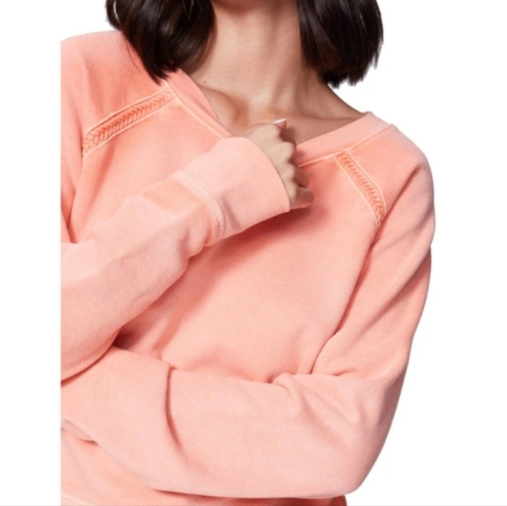 Paige Daytona Sweatshirt Peach "Blooming Dahlia" Women's Large Relaxed